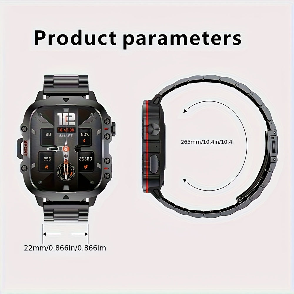 Durable Smartwatch with Wireless Calling & Fitness Tracking