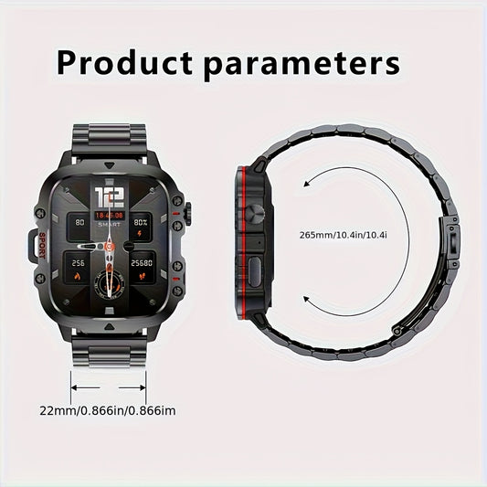Durable Smartwatch with Wireless Calling & Fitness Tracking