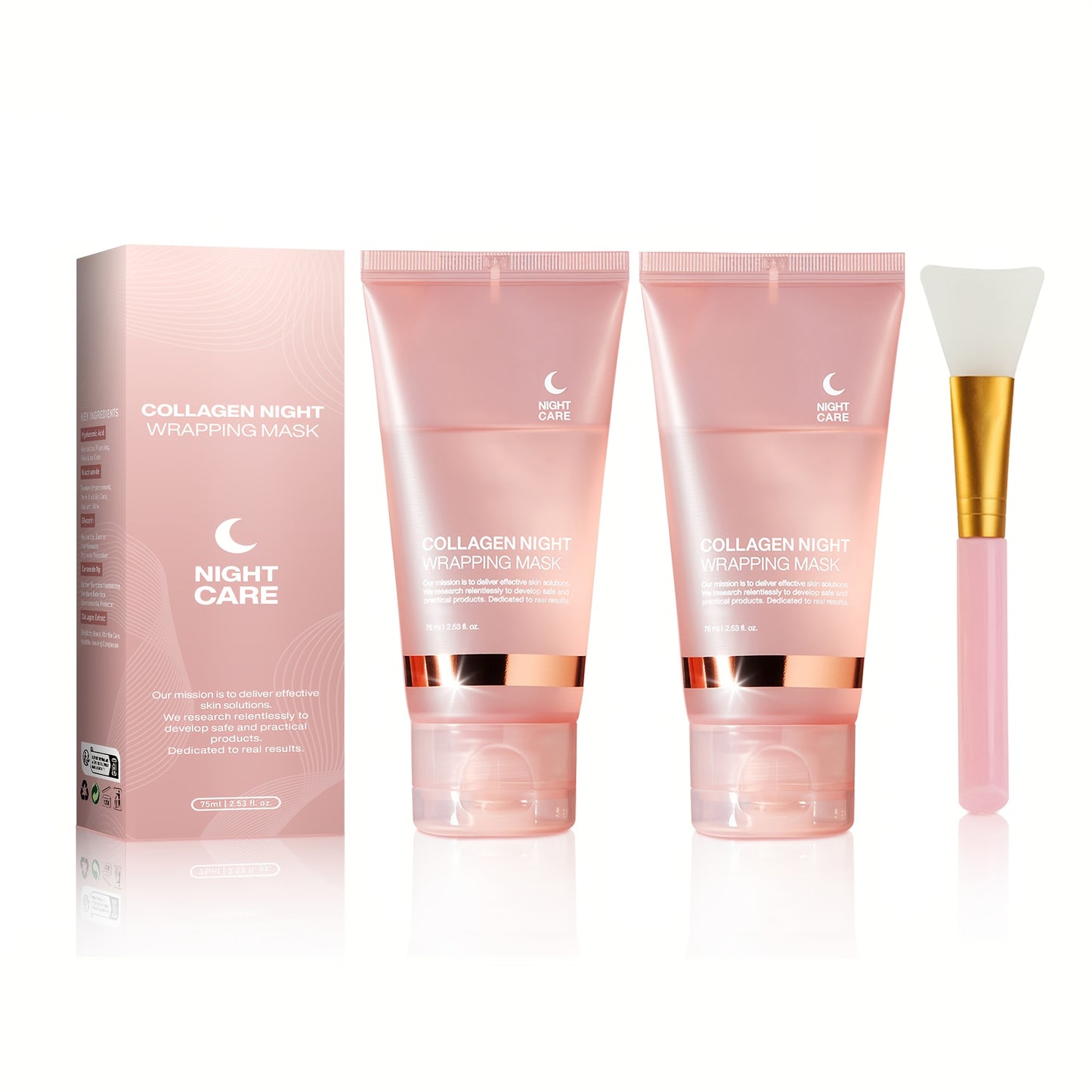 Collagen Night Wrap Mask with Jelly Brush - 2.54oz x2