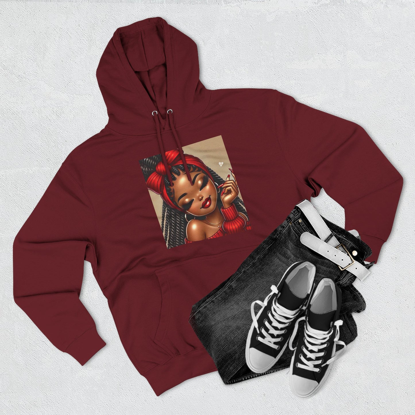 Three-Panel Fleece Hoodie