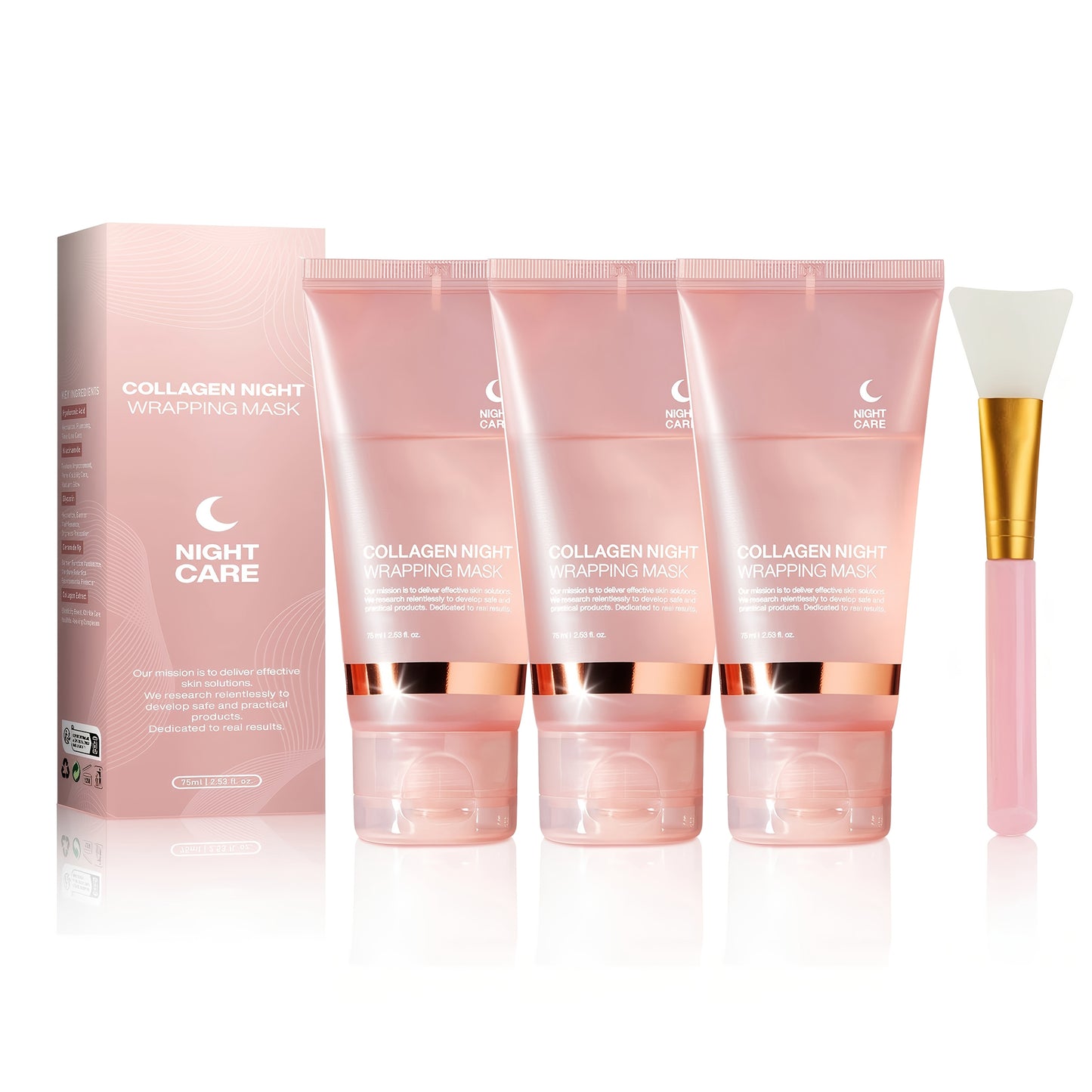 Collagen Night Wrap Mask with Jelly Brush - 2.54oz x2
