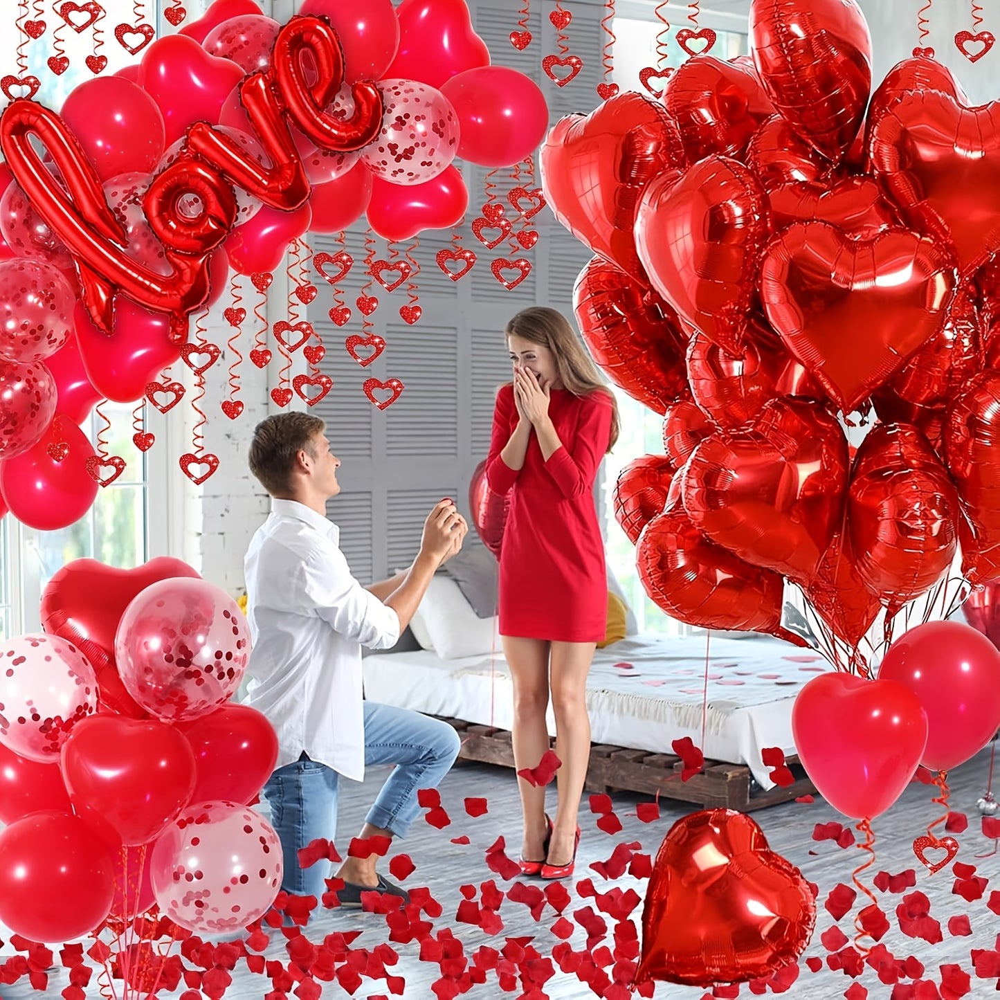 Valentine's Day Heart Balloon Decoration Set