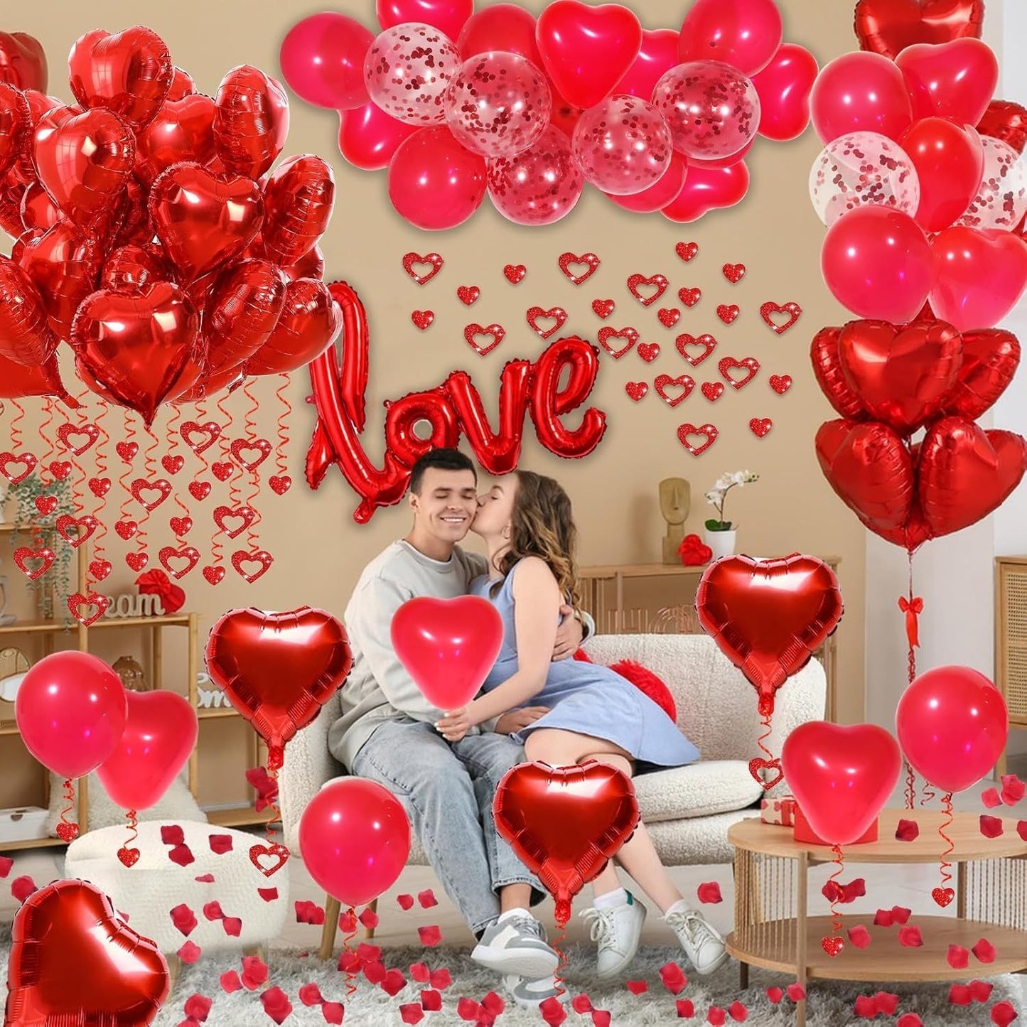 Valentine's Day Heart Balloon Decoration Set