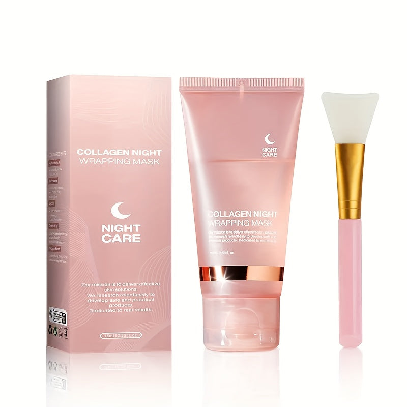 Collagen Night Wrap Mask with Jelly Brush - 2.54oz x2