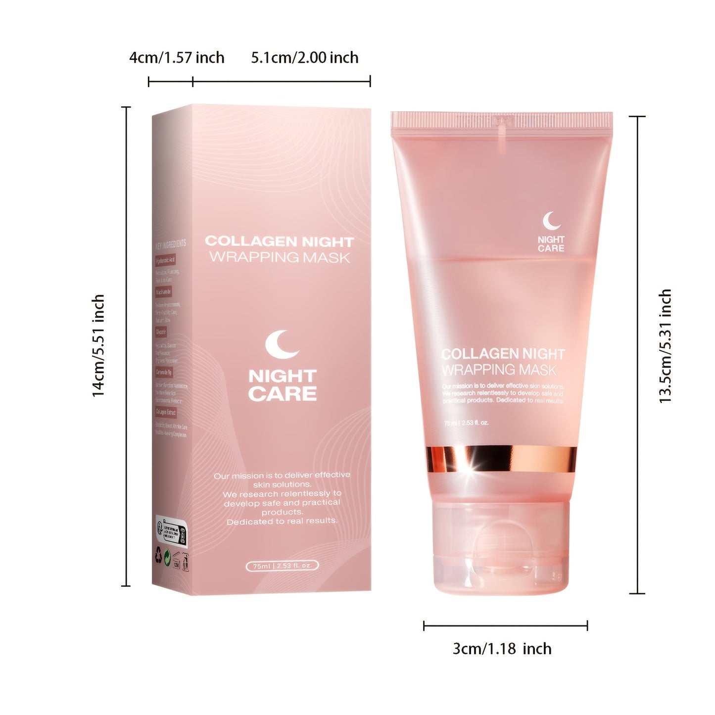 Collagen Night Wrap Mask with Jelly Brush - 2.54oz x2