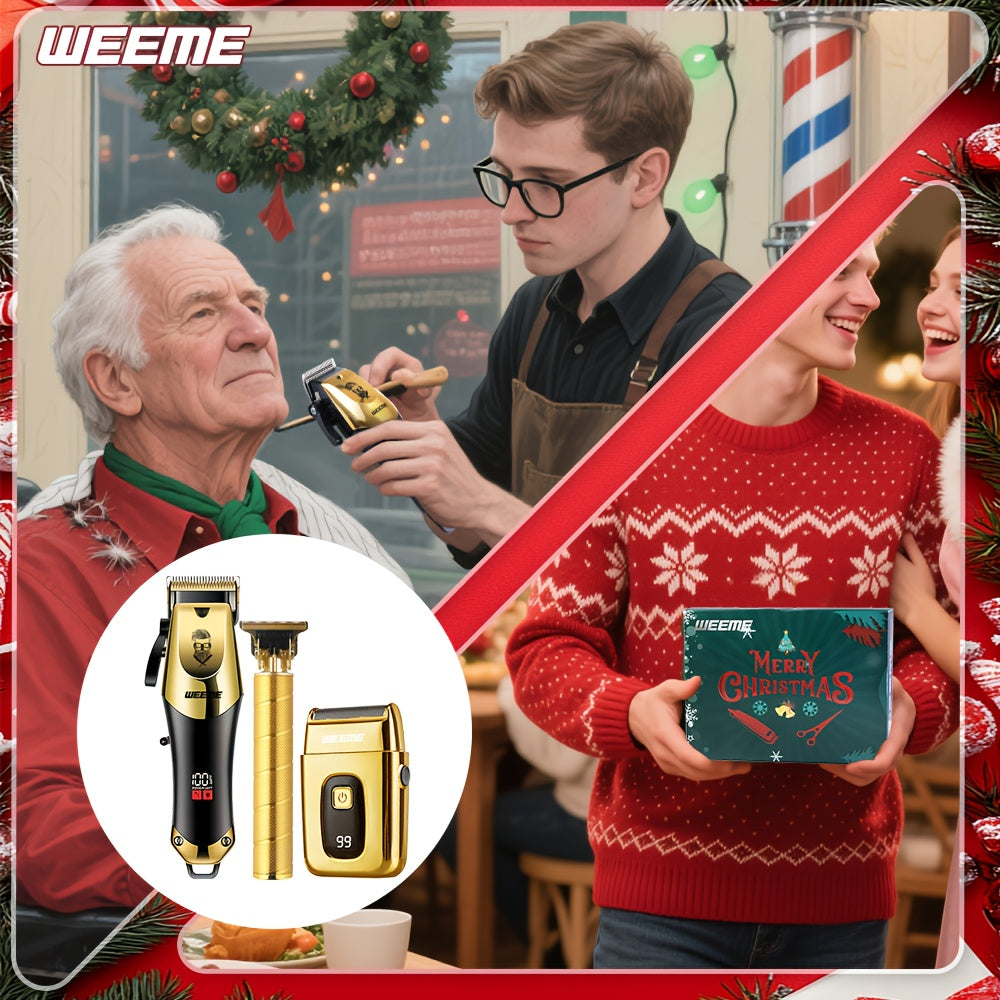 Professional Hair Clipper Set for Men – 3-Piece Grooming Kit