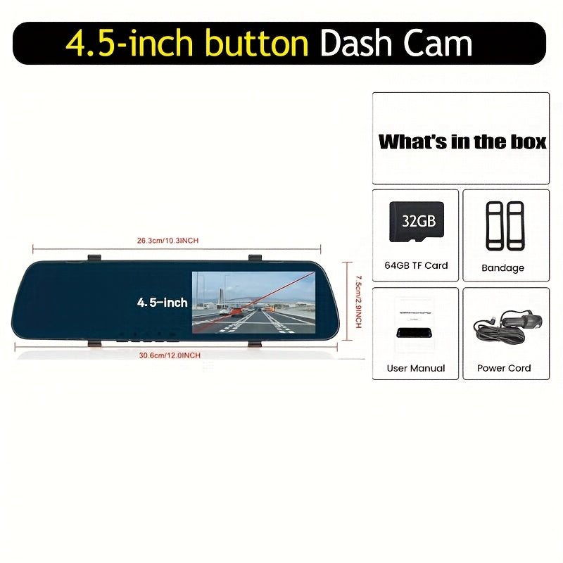 Smart Mirror Dash Cam with CarPlay & Android Auto