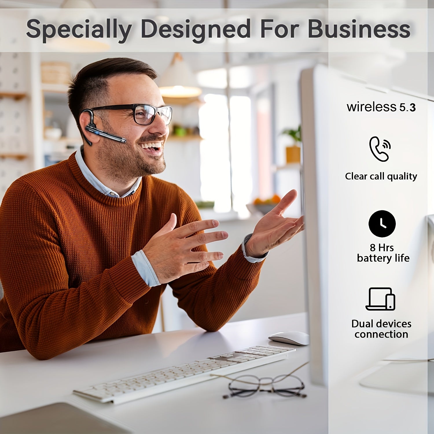Wireless Earbuds with ENC Noise Cancelling - Premium Bluetooth Earphones