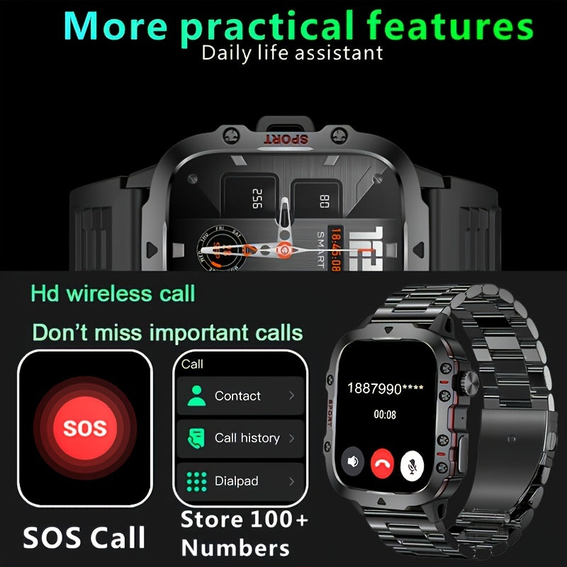 Durable Smartwatch with Wireless Calling & Fitness Tracking