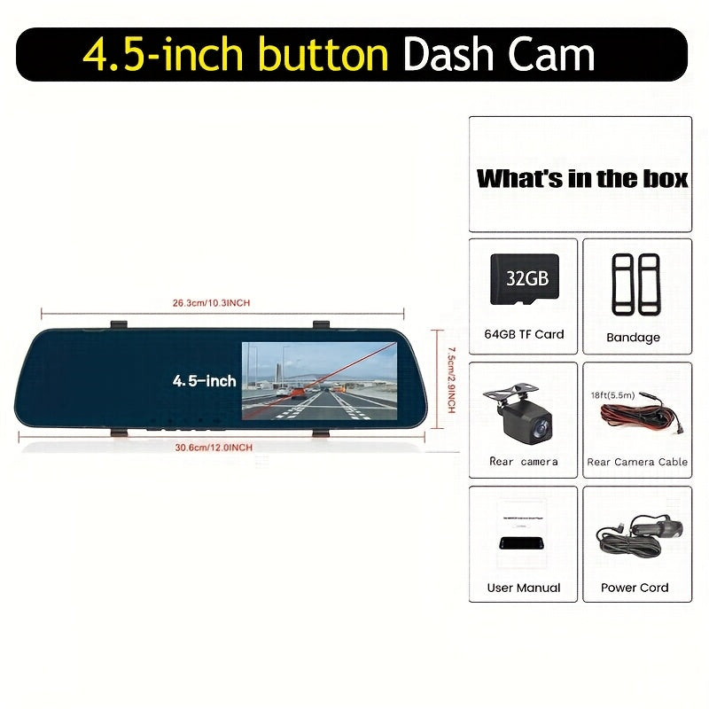 Smart Mirror Dash Cam with CarPlay & Android Auto