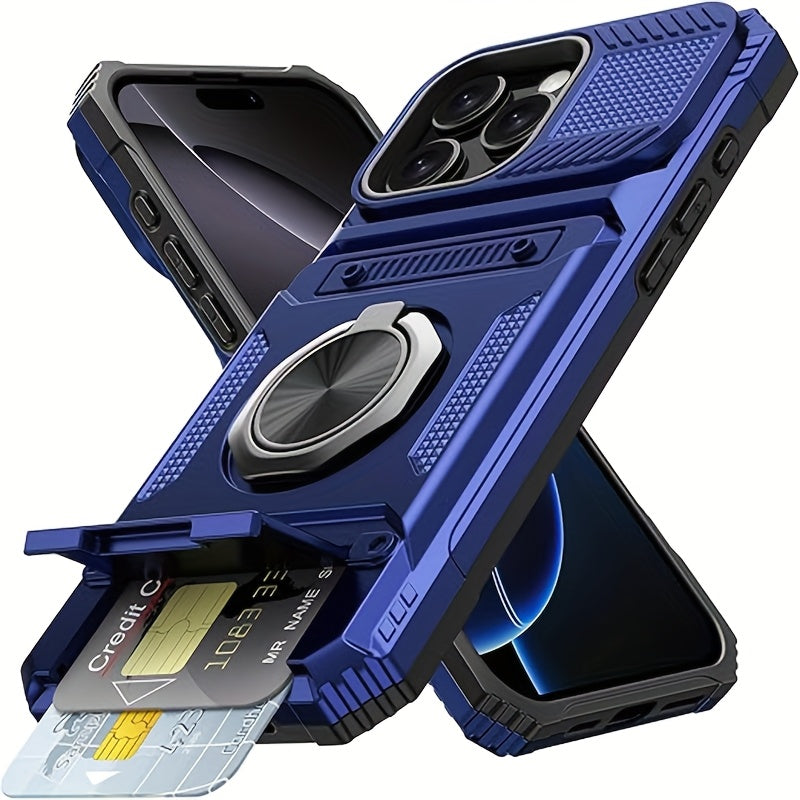 iPhone 17 Shockproof Case with Card Slot - For iPhone 17, 17 Air, 17 Pro, 17 Pro Max
