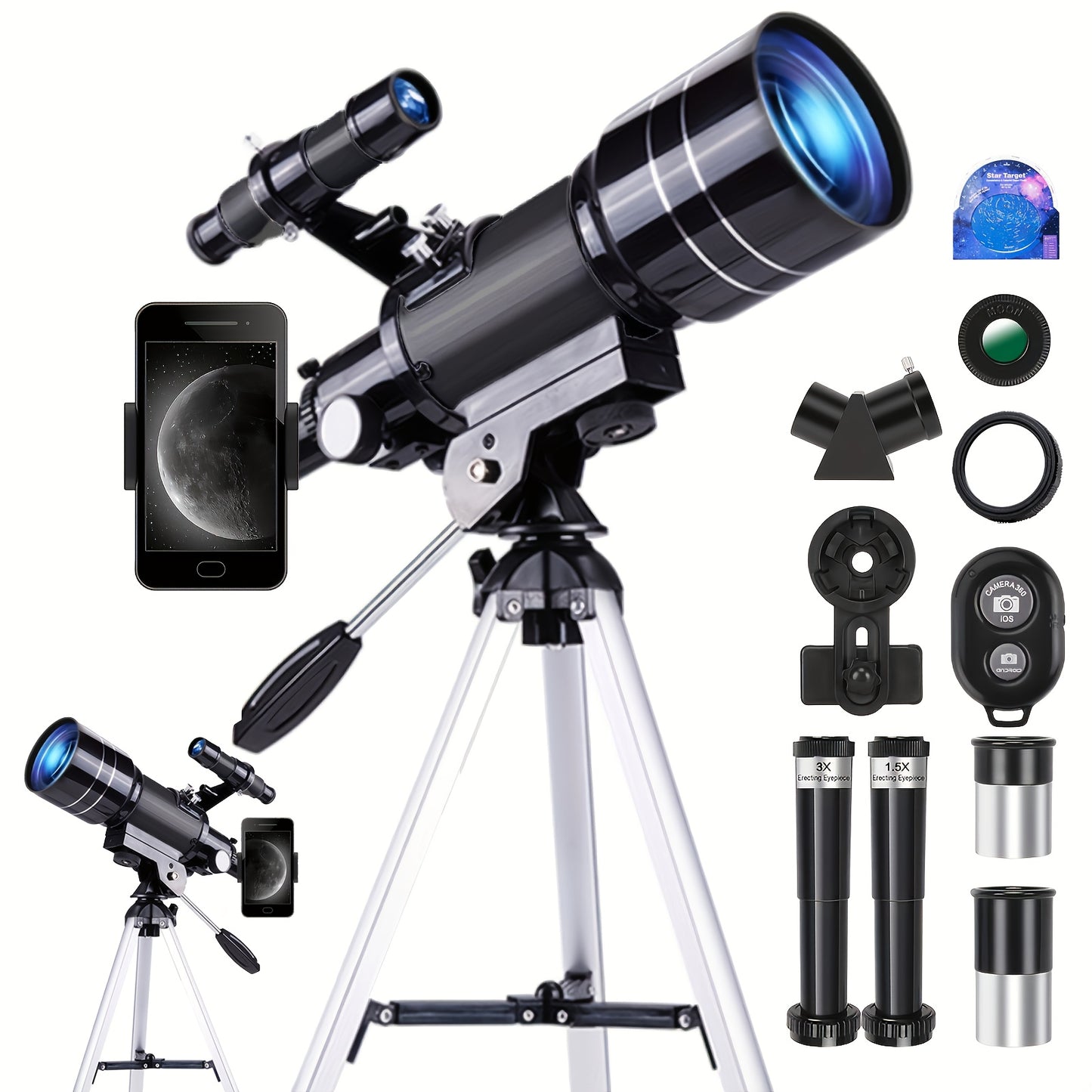 70mm Astronomical Telescope - 150x Magnification with Tripod