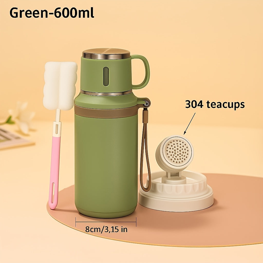 600ml Insulated Water Bottle - White