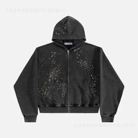 Rhinestone Hooded Sweatshirt