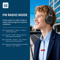 Wireless Foldable Over-Ear Headphones with Mic