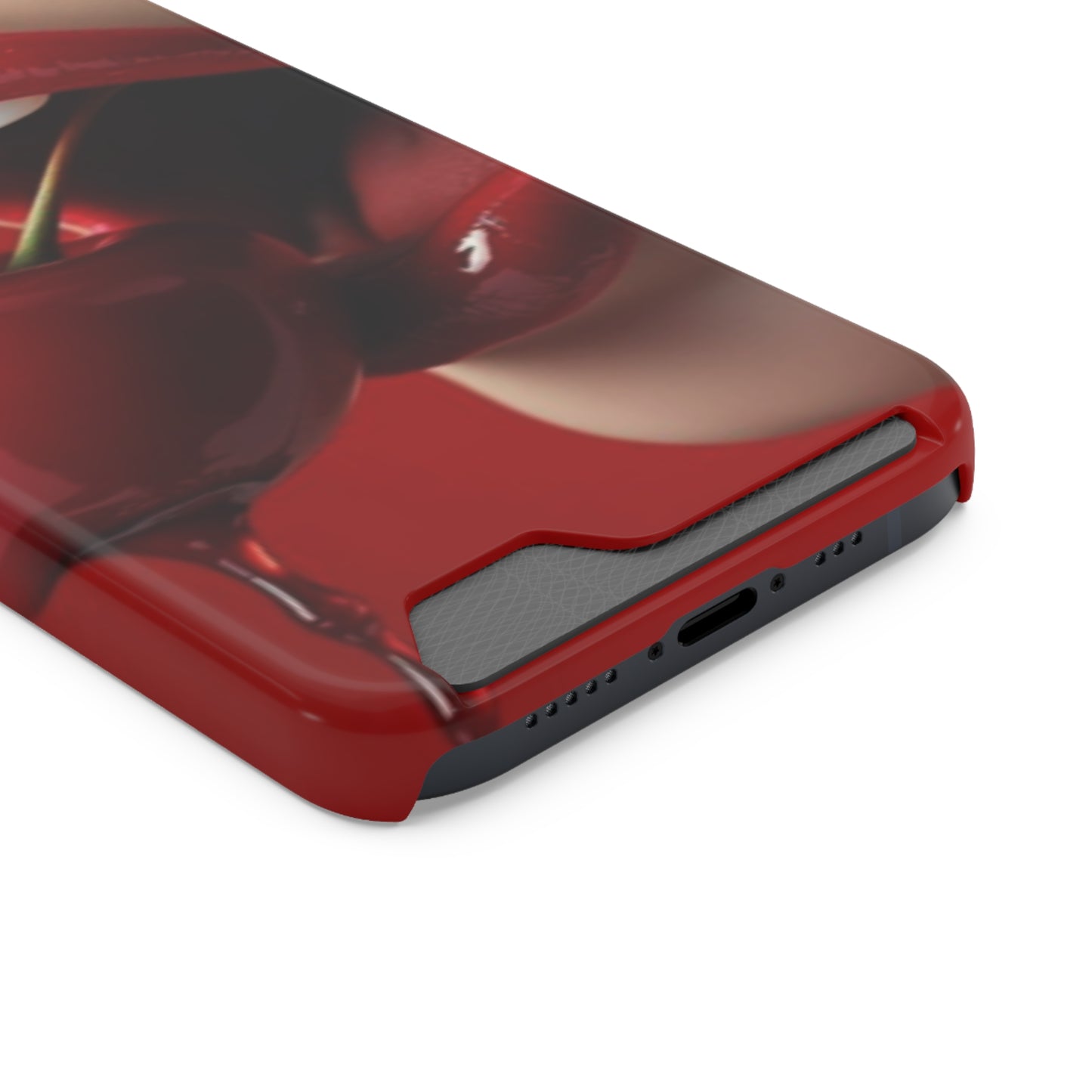 Sassy Cherry Lips Phone Case, Stylish Card Holder, Chic Accessory for Fashion Lovers, Gifts for Her, Fun Tech Jewelry