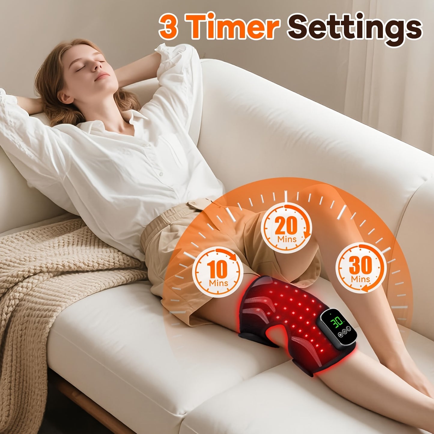 Heated Knee Massager with Vibration - Warming Knee Support Cushion