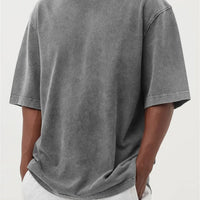 Mens Washed Color Distressed Pullover T-Shirt
