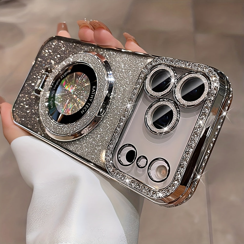 Luxury Bling Glitter Phone Case with Ring Holder for iPhone 17 Pro Max