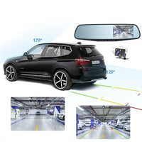 Dual Lens Dash Cam 1080P - 4.5" Mirror Dashcam Front & Rear