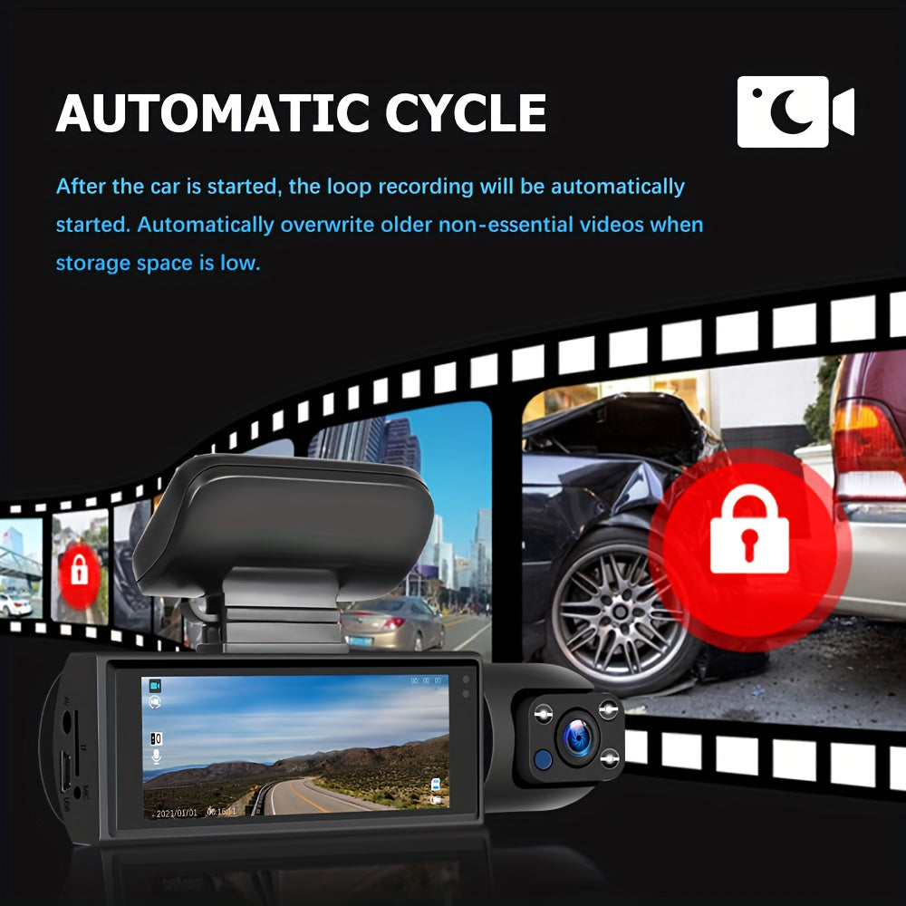 PODOFO 1080P Dual Dash Cam – Front & Interior Car Camera with Night Vision