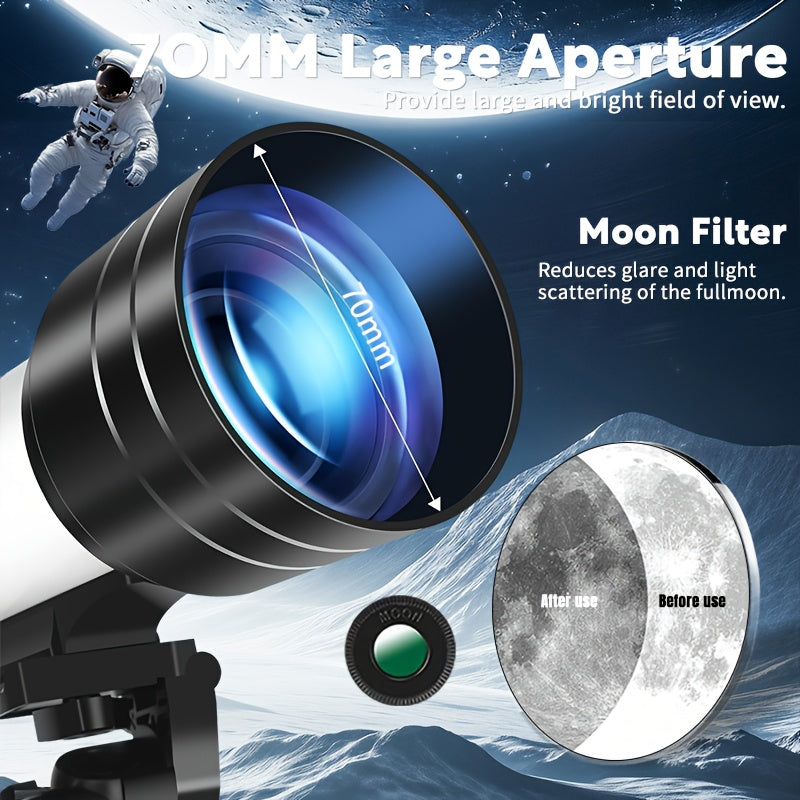 70mm Astronomical Telescope - 150x Magnification with Tripod