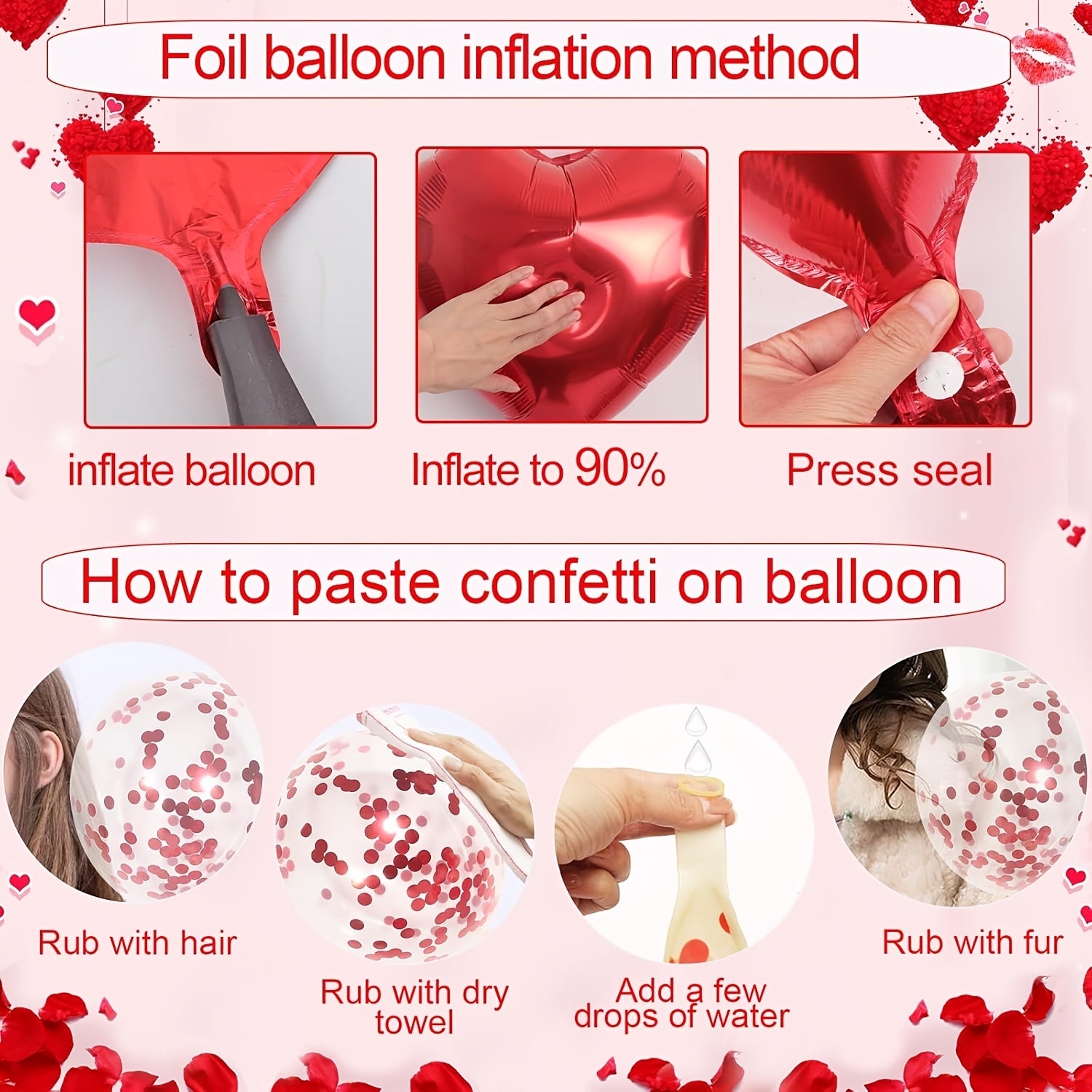 Valentine's Day Heart Balloon Decoration Set
