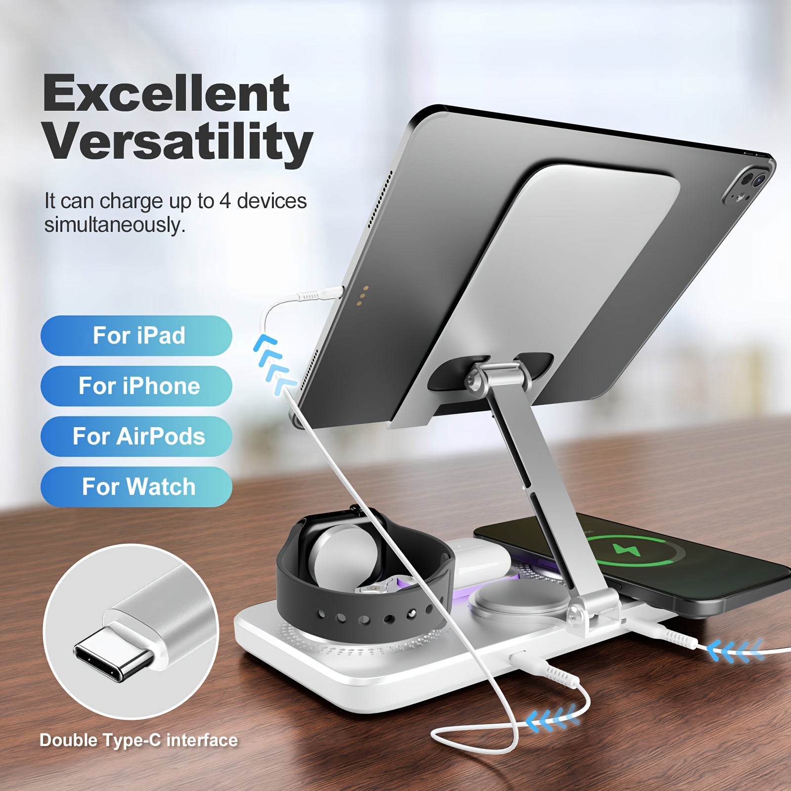 6-in-1 Wireless Charging Station with Clock