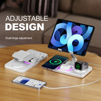 6-in-1 Wireless Charging Station - 15W Fast Charger with Clock