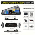 Smart Mirror Dash Cam with CarPlay & Android Auto