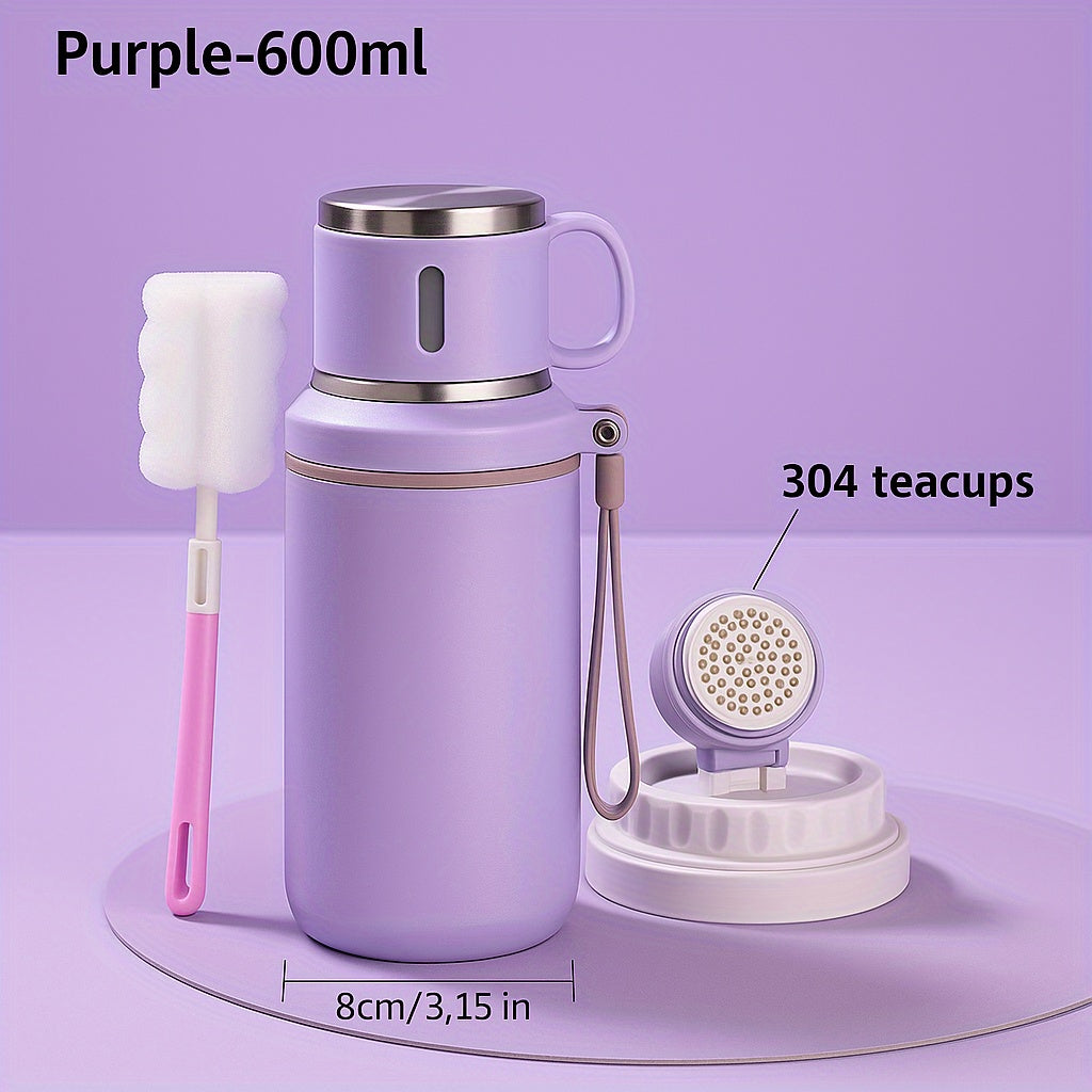 600ml Insulated Water Bottle - White