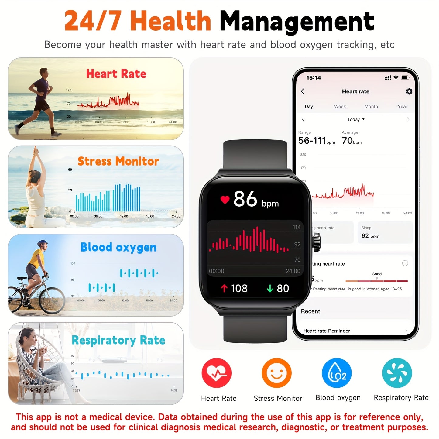 FAWEIO Smart Watch with Alexa - 1.95" Fitness Tracker
