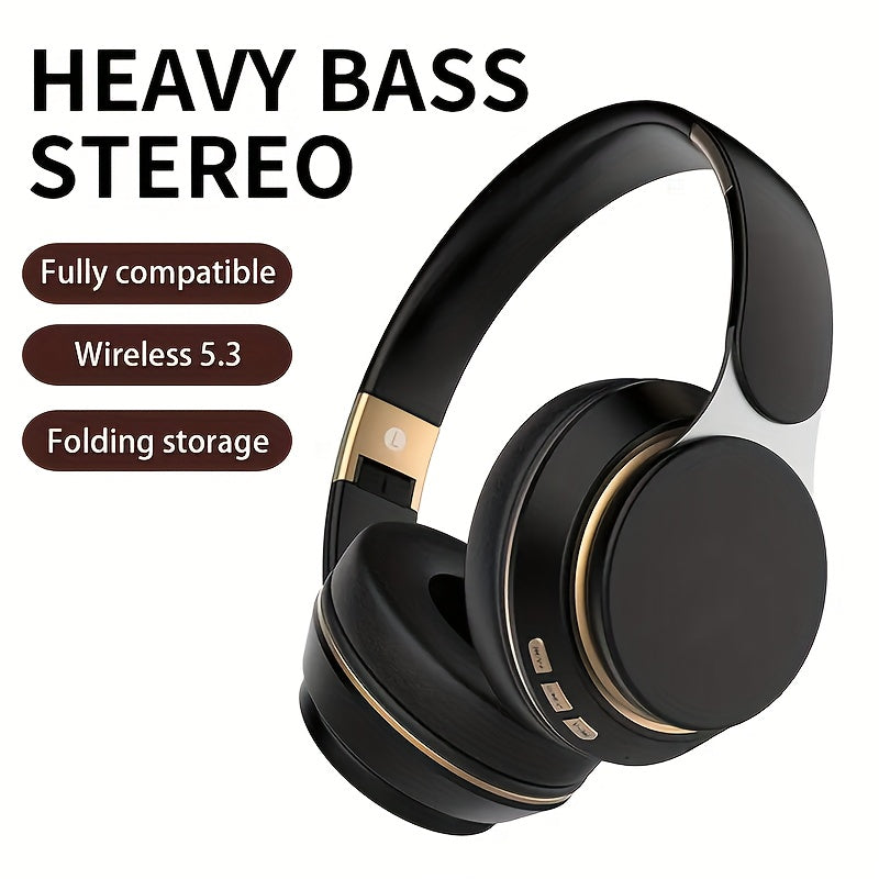 Wireless Over-Ear Headphones with Mic & FM Radio – Foldable, 5 Colors