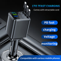 Retractable Car Charger with USB-C Cables