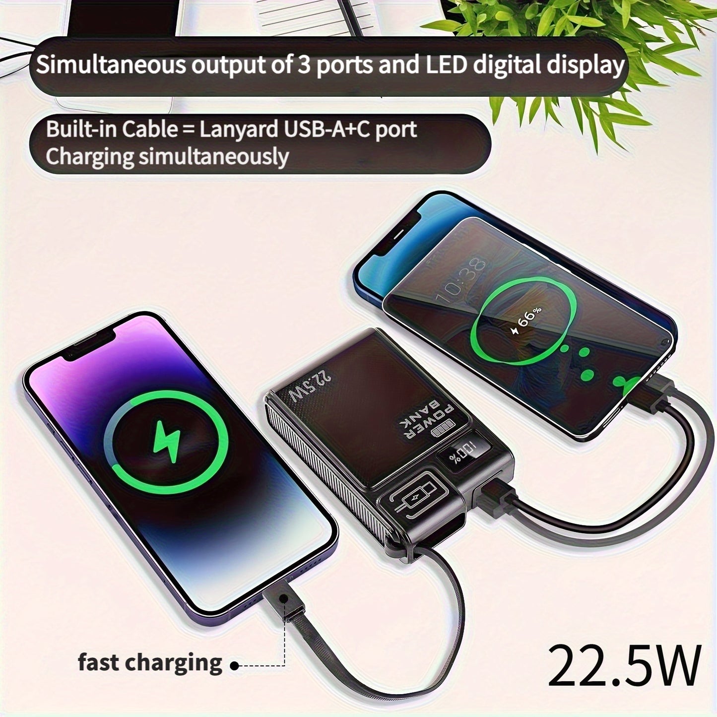 Portable Power Bank - PD 22.5W Fast Charging