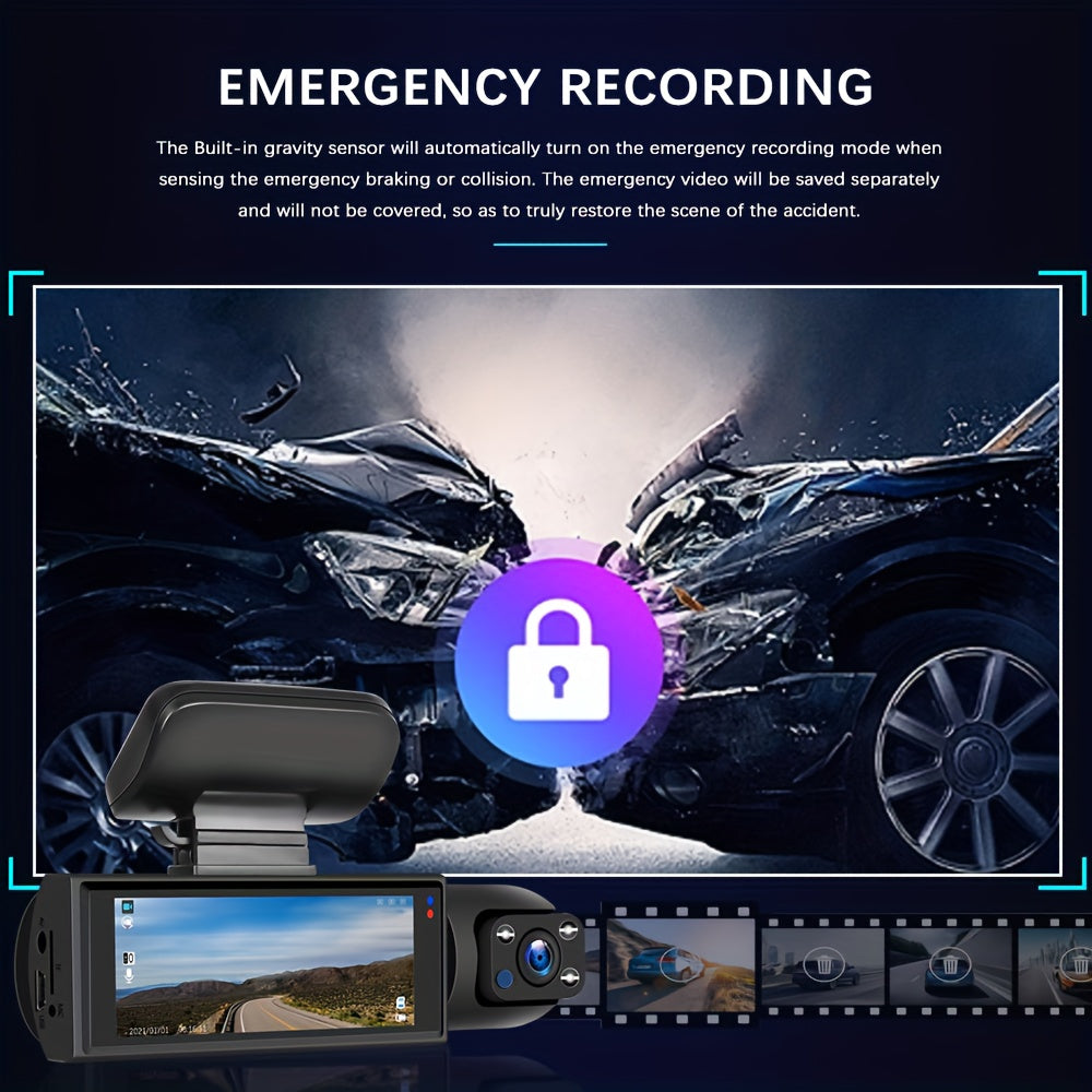 PODOFO 1080P Dual Dash Cam – Front & Interior Car Camera with Night Vision