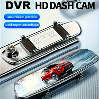 Dual Lens Dash Cam 1080P - 4.5" Mirror Dashcam Front & Rear