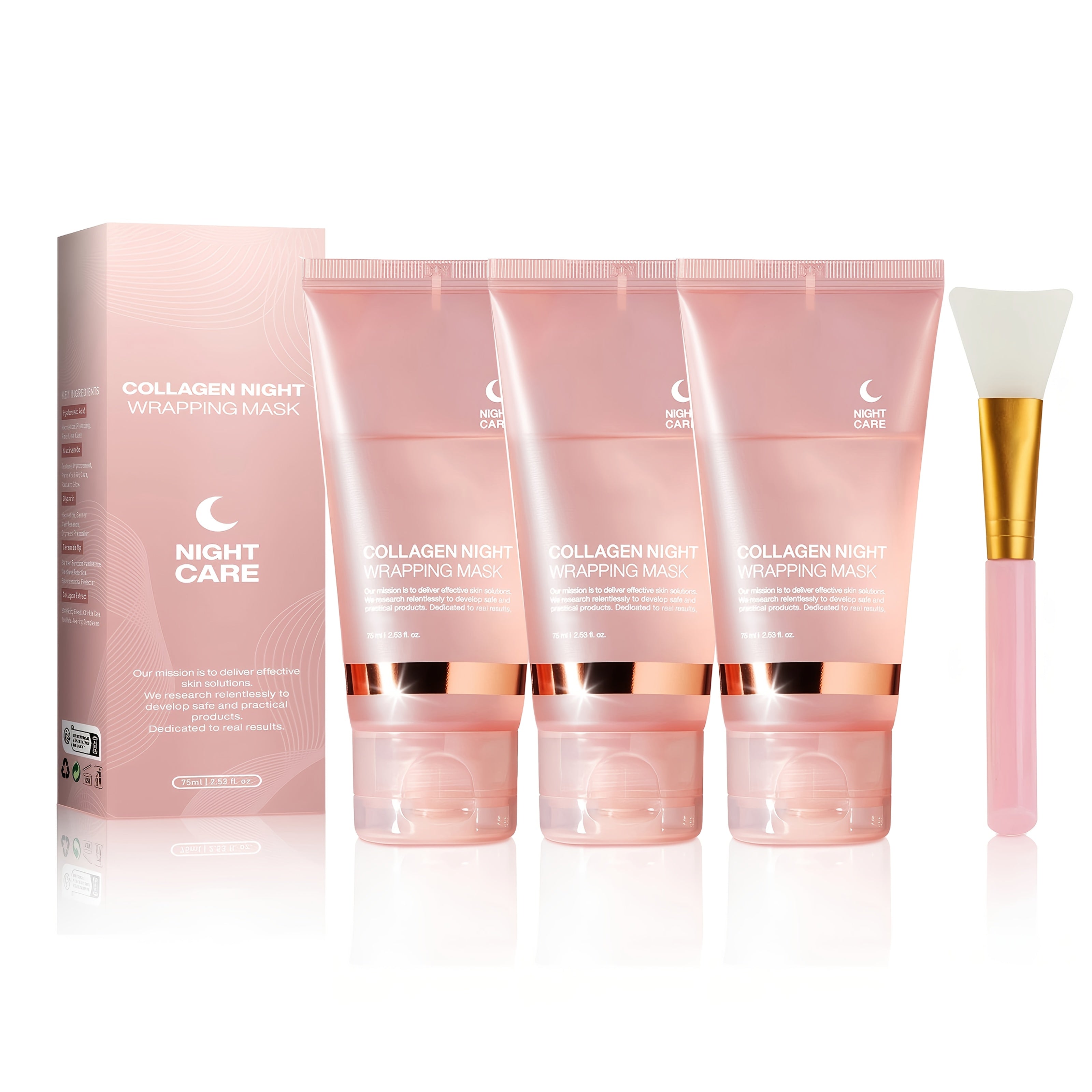 Collagen Night Wrap Mask with Jelly Brush - 2.54oz x2