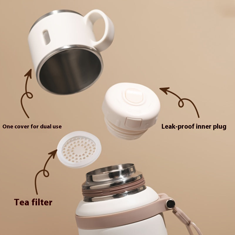 600ml Insulated Water Bottle - White