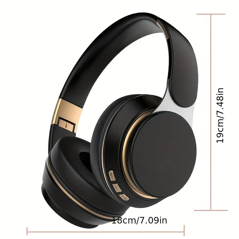 Wireless Over-Ear Headphones with Mic & FM Radio – Foldable, 5 Colors