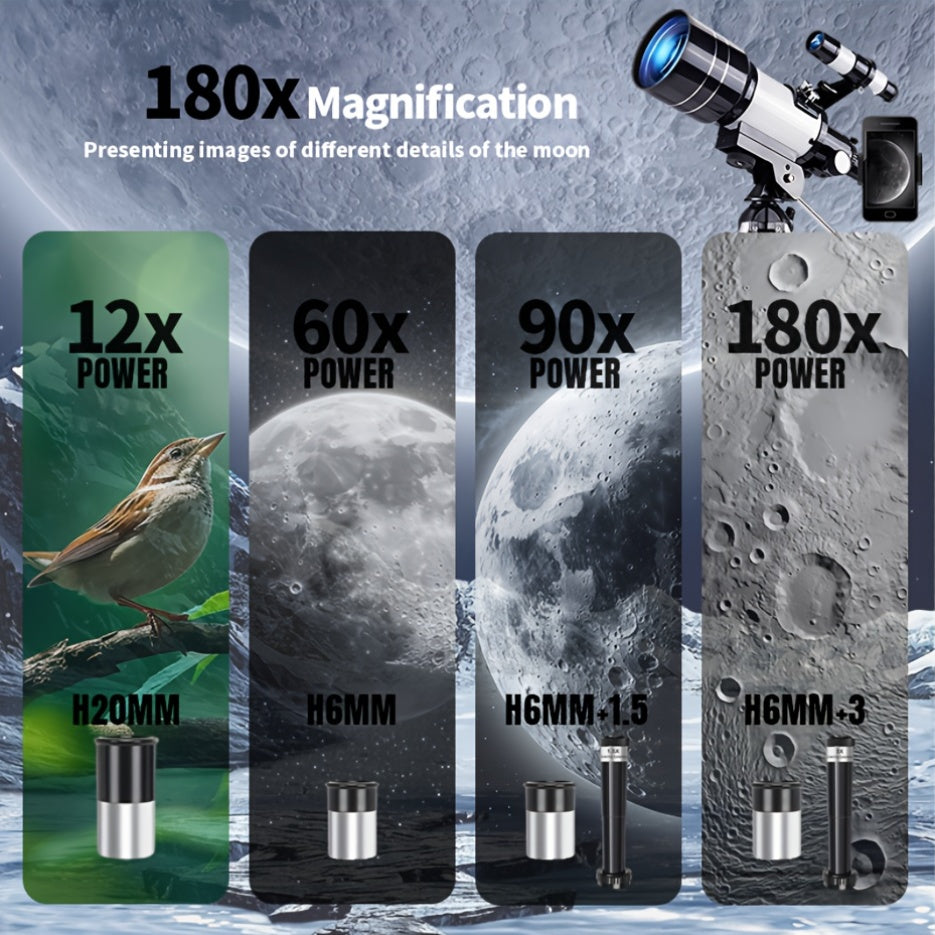 70mm Astronomical Telescope - 150x Magnification with Tripod