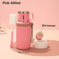 600ml Insulated Water Bottle - White