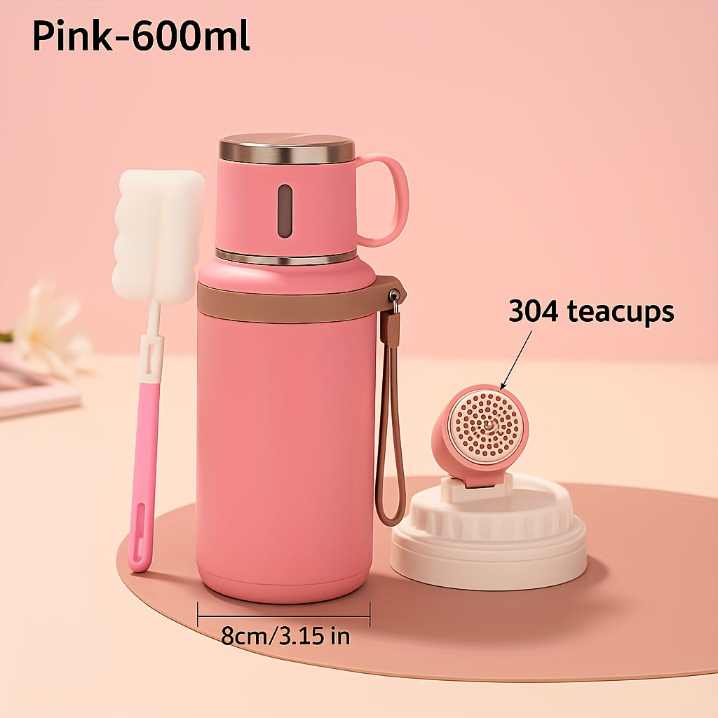 600ml Insulated Water Bottle - White