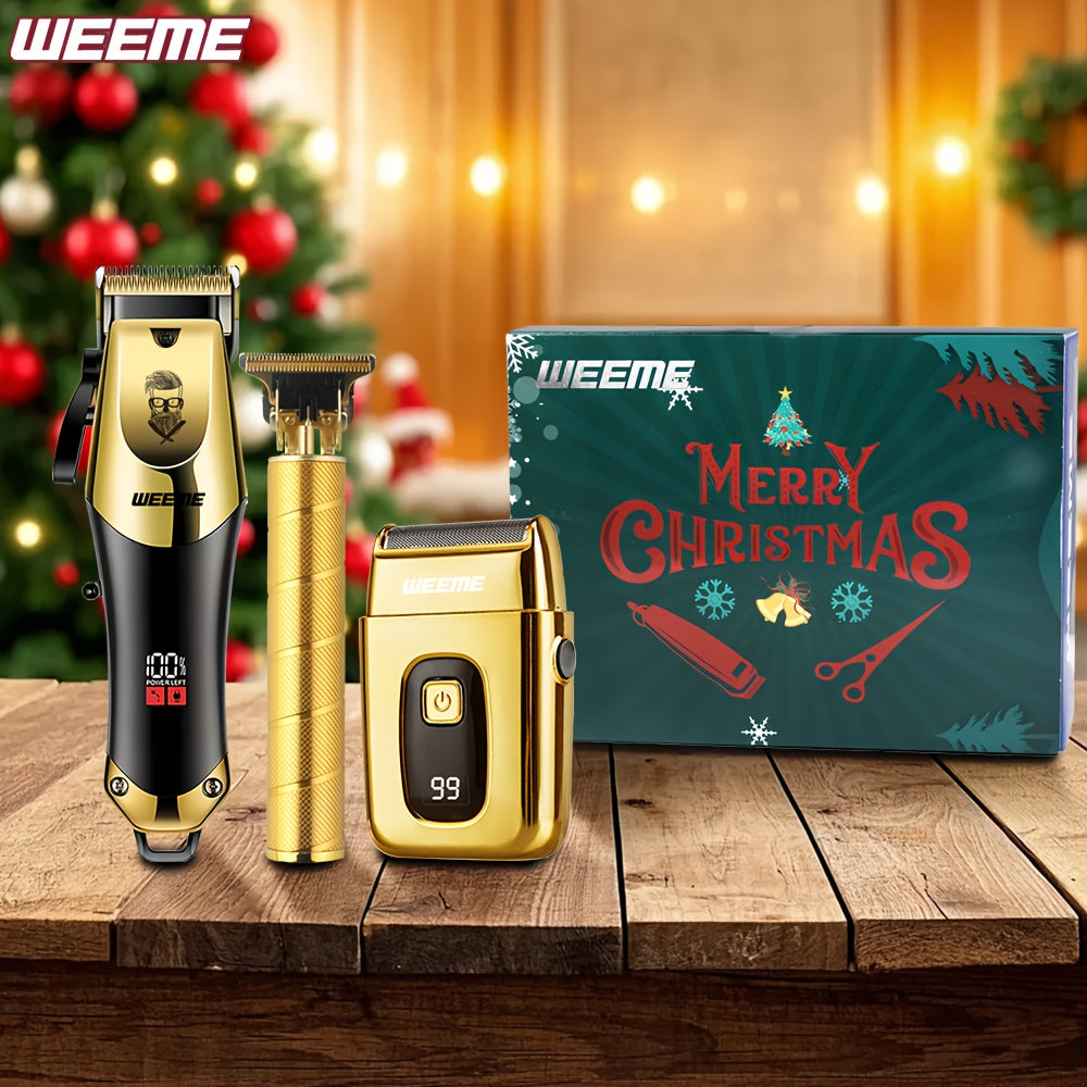 Professional Hair Clipper Set for Men – 3-Piece Grooming Kit