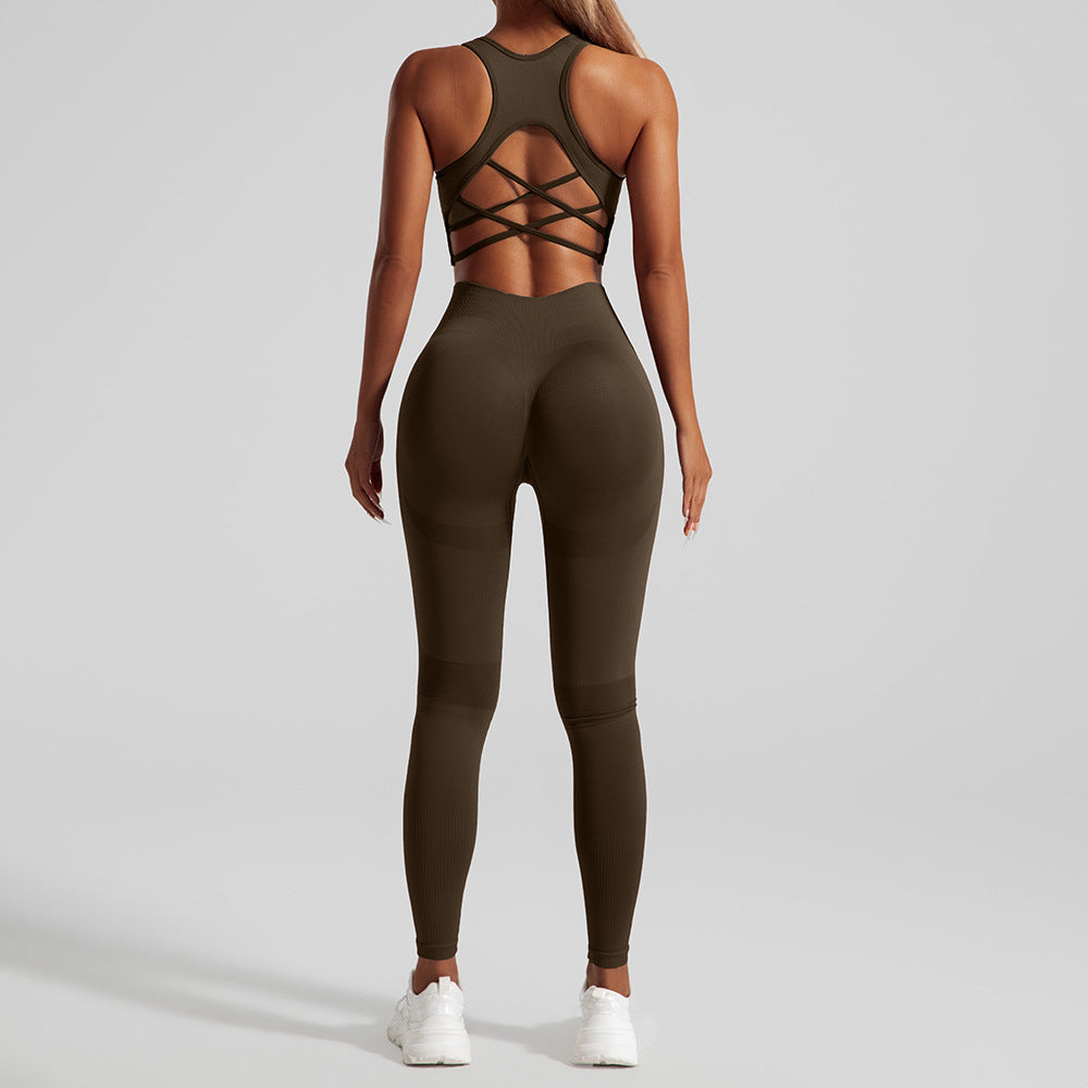 Seamless Yoga Set – Sports Bra & High-Waist Leggings