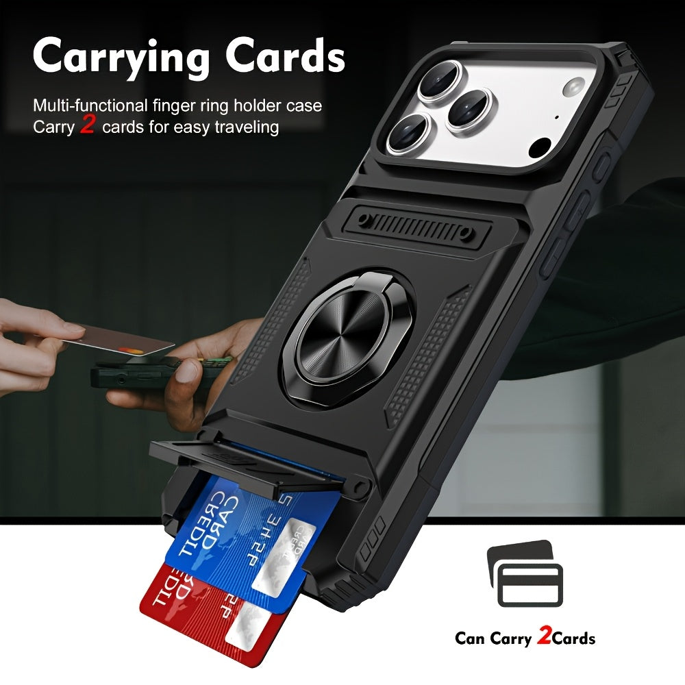 iPhone 17 Shockproof Case with Card Slot - For iPhone 17, 17 Air, 17 Pro, 17 Pro Max