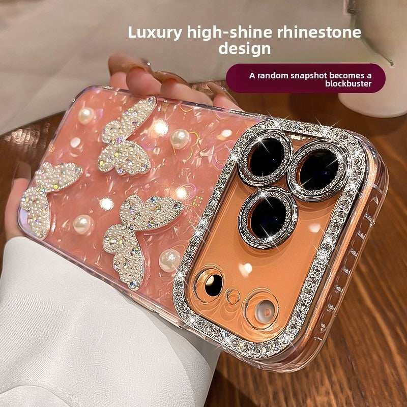 3D Pearl iPhone Case - Diamond Lens Protection