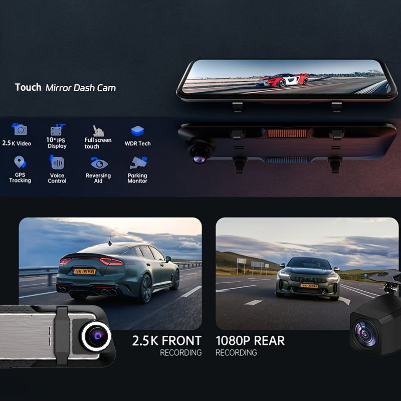 Smart Mirror Dash Cam with CarPlay & Android Auto