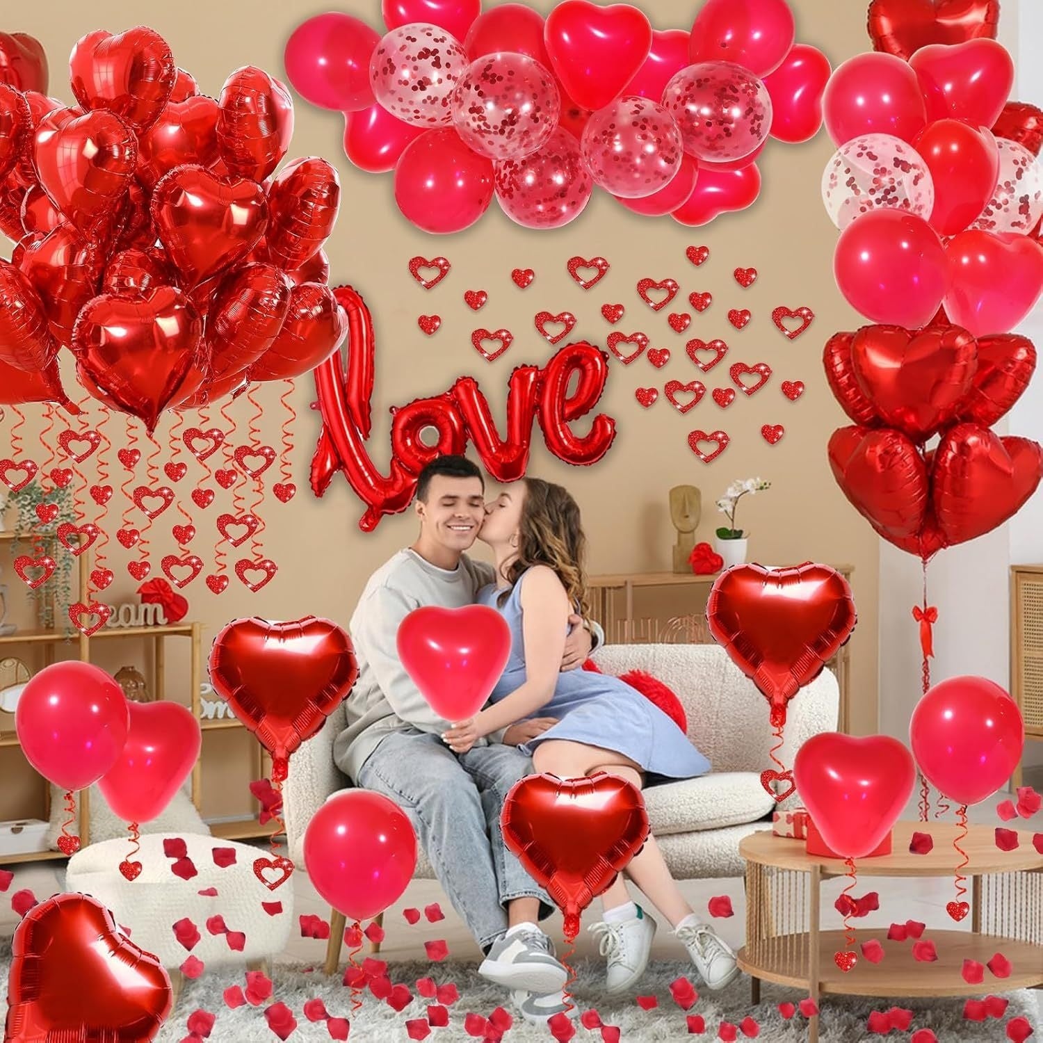Valentine's Day Heart Balloon Decoration Set