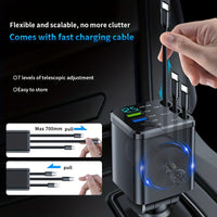 Retractable Car Charger with USB-C Cables